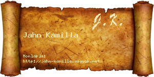 Jahn Kamilla névjegykártya